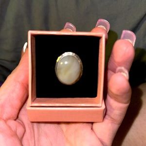 Handmade Silver Bezel Set Natural Smoky Quartz Autumn Ring Size 8